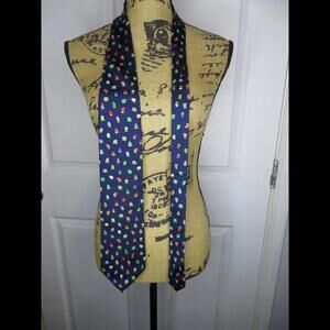 Alynn Neckwear Tie Blue Easter‎ Eggs 100% Silk Creative American Design